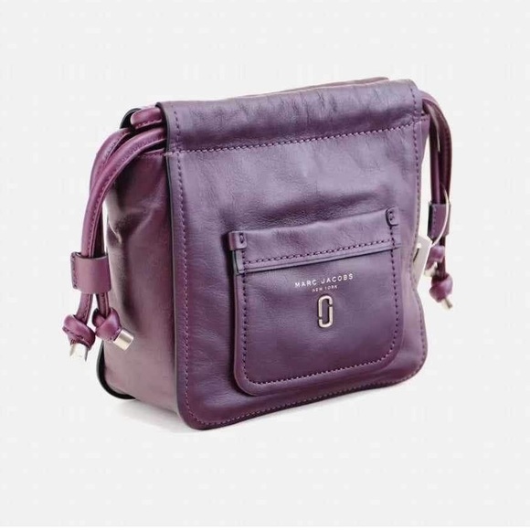 NWOT Marc Jacobs Tied Up Leather Drawstring Bag in Violet Purple - Picture 4 of 12